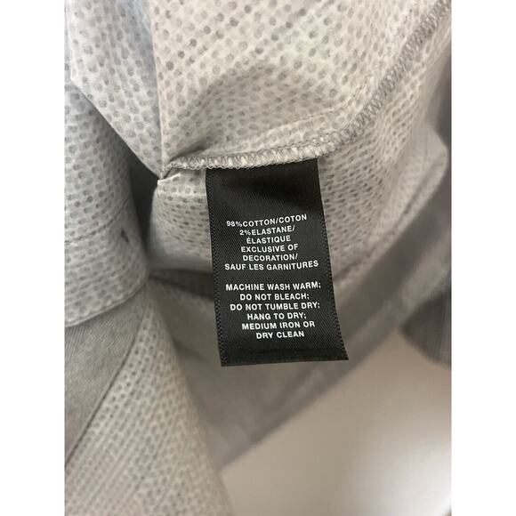 LAFAYETTE 148 Poplin Stretch Button Up Shirt White Black Gray Women’s Sz Medium - Picture 6 of 7